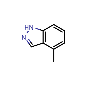 Chemical structure of 4-Methyl-1H-indazole , CAS 3176-63-4, AChemBlock O34435