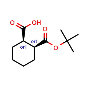 Chemical structure of Cis-2-(tert-Butoxycarbonyl)cyclohexanecarboxylic acid , CAS 63216-49-9, AChemBlock O34442