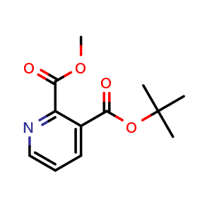 Chemical structure of Methyl 3-(tert-butoxycarbonyl)picolinate , CAS 912369-42-7, AChemBlock O34483