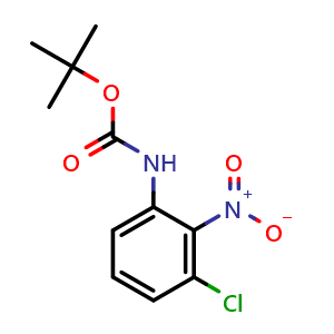 Chemical structure of tert-Butyl 3-chloro-2-nitrophenylcarbamate , CAS 1283176-45-3, AChemBlock O34487