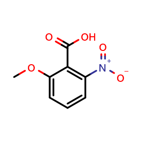 Chemical structure of 2-Methoxy-6-nitrobenzoic acid , CAS 53967-73-0, AChemBlock O34493