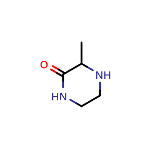 Chemical structure of 3-Methyl-2-ketopiperazine , CAS 23936-11-0, AChemBlock O34501