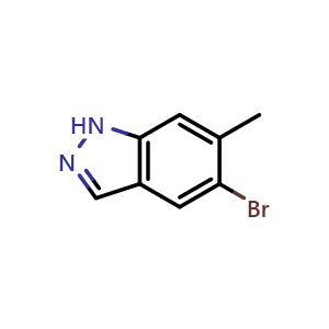 Chemical structure of 5-Bromo-6-methyl-1H-indazole , CAS 885223-72-3, AChemBlock O34503