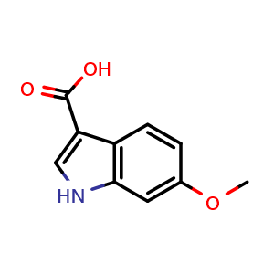 Chemical structure of 6-Methoxy-1H-indole-3-carboxylic acid , CAS 90924-43-9, AChemBlock O34519