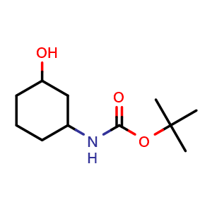Chemical structure of tert-Butyl 3-hydroxycyclohexylcarbamate , CAS 610302-03-9, AChemBlock O34524