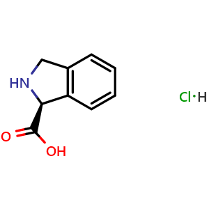 Chemical structure of (S)-Isoindoline-1-carboxylic acid hydrochloride , CAS 1965314-73-1, AChemBlock O34538
