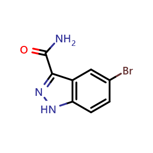 Chemical structure of 5-Bromo-1H-indazole-3-carboxamide , CAS 1799421-04-7, AChemBlock O34557