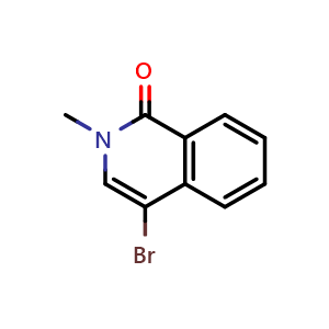 Chemical structure of 4-Bromo-2-methylisoquinolin-1(2H)-one , CAS 33930-63-1, AChemBlock O34563