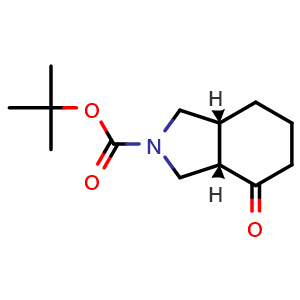 Chemical structure of tert-Butyl Cis-4-oxo-hexahydro-1H-isoindole-2(3H)-carboxylate , CAS 543910-82-3, AChemBlock O34596