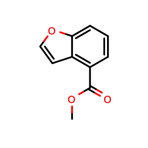 Chemical structure of Methyl benzofuran-4-carboxylate , CAS 41019-56-1, AChemBlock O34605