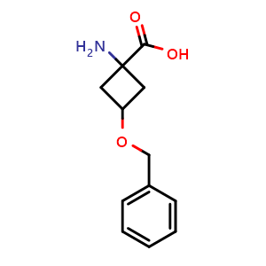 Chemical structure of 1-Amino-3-benzyloxycyclobutane-1-carboxylic acid , CAS 191110-50-6, AChemBlock P34710