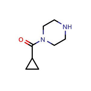 Chemical structure of 1-(Cyclopropylcarbonyl)piperazine , CAS 59878-57-8, AChemBlock P34712