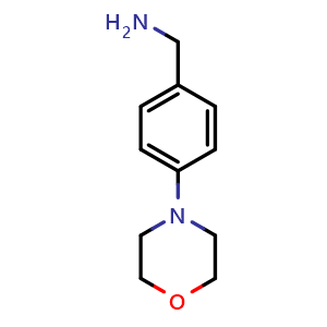 Chemical structure of [4-(Morpholin-4-yl)benzyl]amine , CAS 214759-74-7, AChemBlock P34716