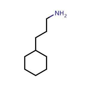 Chemical structure of 3-cyclohexylpropan-1-amine , CAS 4361-44-8, AChemBlock P34722
