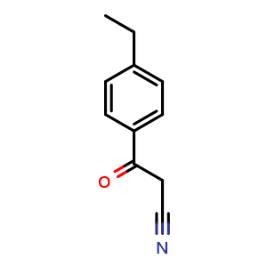 Chemical structure of 4-Ethyl-b-oxo-benzenepropanenitrile , CAS 96220-15-4, AChemBlock P34797