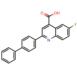 Chemical structure of 2-Biphenyl-4-yl-6-fluoro-4-carboxyquinoline , CAS 96201-22-8, AChemBlock P34799