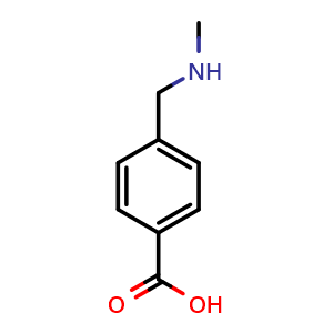 Chemical structure of 4-[(Methylamino)methyl]benzoic acid , CAS 96084-38-7, AChemBlock P34800