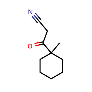 Chemical structure of 1-Methyl-b-oxo-cyclohexanepropanenitrile , CAS 95882-32-9, AChemBlock P34807