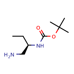 Chemical structure of N-Boc-[(1R)-1-(aminomethyl)propyl]amine , CAS 956125-05-6, AChemBlock P34824