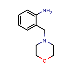 Chemical structure of 2-(Morpholinomethyl)aniline , CAS 95539-61-0, AChemBlock P34828