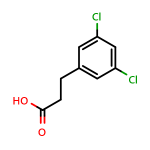 Chemical structure of 3,5-Dichloro-benzenepropanoic acid , CAS 95333-95-2, AChemBlock P34850