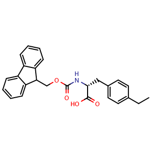 Chemical structure of 4-Ethyl-N-Fmoc-D-phenylalanine , CAS 953030-54-1, AChemBlock P34852