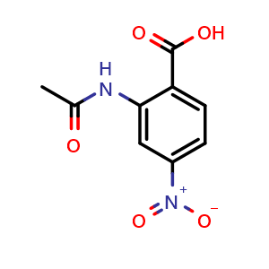 Chemical structure of 2-Acetylamino-4-nitrobenzoic acid , CAS 951-97-3, AChemBlock P34855