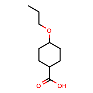 Chemical structure of 4-Propoxycyclohexanecarboxylic acid , CAS 950772-21-1, AChemBlock P34863