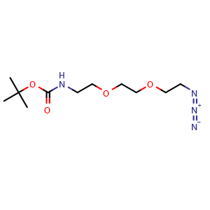 Chemical structure of BocNH-PEG2-CH2CH2N3 , CAS 950683-55-3, AChemBlock P34865