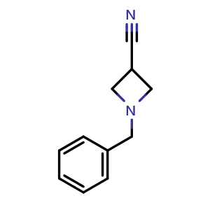 Chemical structure of N-Benzyl-3-cyanoazetidine , CAS 94985-26-9, AChemBlock P34871