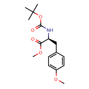 Chemical structure of Boc-O-methyl-L-tyrosine methyl ester , CAS 94790-24-6, AChemBlock P34883