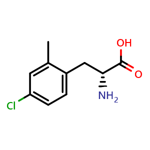 Chemical structure of 4-Chloro-2-methyl-D-phenylalanine , CAS 947615-10-3, AChemBlock P34885
