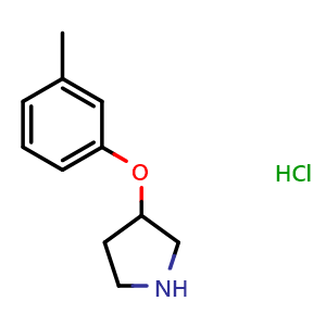 Chemical structure of 3-(3-Methylphenoxy)-pyrrolidine hydrochloride , CAS 946726-81-4, AChemBlock P34892