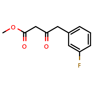 Chemical structure of b-Oxo-3-fluoro-benzenebutanoic acid methyl ester , CAS 944993-11-7, AChemBlock P34916