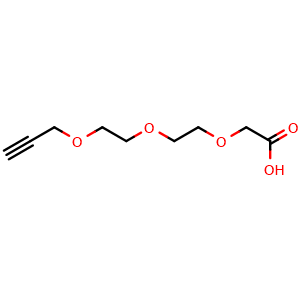 Chemical structure of Propargyl-PEG2-CH2COOH , CAS 944561-46-0, AChemBlock P34920