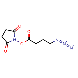 Chemical structure of 4-Azidobutyric acid N-hydroxysuccinimide ester , CAS 943858-70-6, AChemBlock P34925