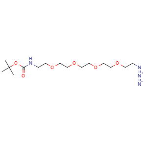 Chemical structure of BocNH-PEG4-CH2CH2N3 , CAS 940951-99-5, AChemBlock P34949
