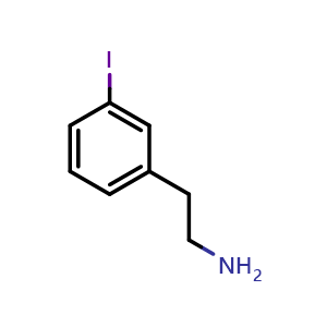 Chemical structure of 3-Iodo-benzeneethanamine , CAS 93985-45-6, AChemBlock P34955