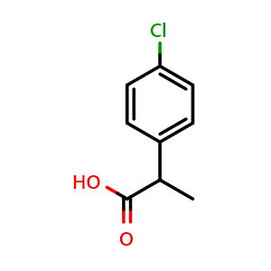 Chemical structure of 4-Chloro-a-methyl-benzeneacetic acid , CAS 938-95-4, AChemBlock P34974