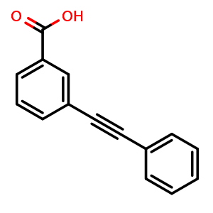 Chemical structure of 3-(2-Phenylethynyl)benzoic acid , CAS 93866-50-3, AChemBlock P34975