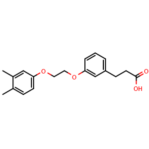 Chemical structure of 3-(2-(o-Xylene-4-yloxy)ethoxy)hydrocinnamic acid , CAS 938239-24-8, AChemBlock P34983