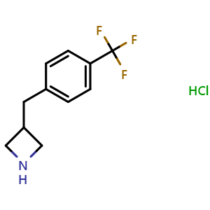 Chemical structure of 3-[4-(Trifluoromethyl)benzyl]azetidine hydrochloride , CAS 1203685-18-0, AChemBlock P34990