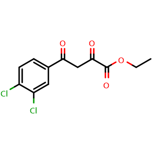 Chemical structure of Ethyl 3,4-dichloro-a,g-dioxo-benzenebutanoate , CAS 93618-67-8, AChemBlock P35003