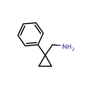 Chemical structure of 1-Phenylcyclopropanemethylamine , CAS 935-42-2, AChemBlock P35008