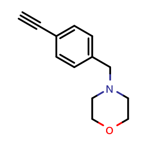 Chemical structure of 4-[(4-Ethynylphenyl)methyl]morpholine , CAS 933986-59-5, AChemBlock P35015