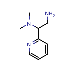 Chemical structure of N1,N1-Dimethyl-1-(2-pyridinyl)-1,2-ethanediamine , CAS 933756-92-4, AChemBlock P35018