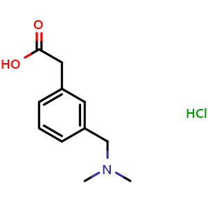 Chemical structure of 3-(Dimethylaminomethyl)phenylacetic acid hydrochloride , CAS 933737-02-1, AChemBlock P35021