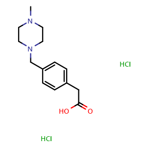 Chemical structure of 1-[4-(Carboxymethyl)benzyl]-4-methylpiperazin dihydrochloride , CAS 929016-04-6, AChemBlock P35045