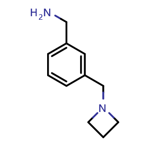 Chemical structure of 3-(1-Azetidinylmethyl)-benzenemethanamine , CAS 926226-62-2, AChemBlock P35060