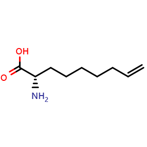 Chemical structure of (2S)-2-Amino-8-nonenoic acid , CAS 924307-76-6, AChemBlock P35069